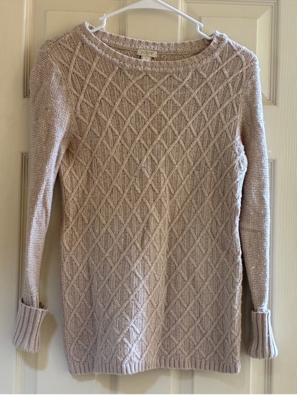 J. CREW Diamond Cable Crewneck Sweater